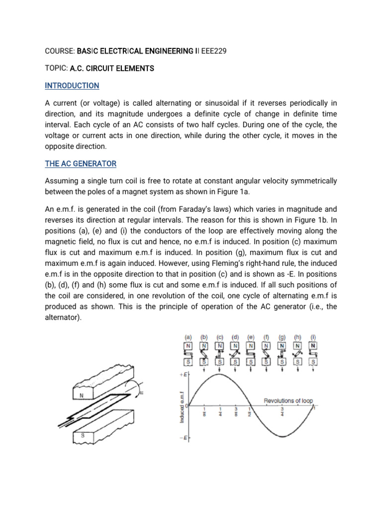 A.C. Circuit Elements Explained | PDF | Electrical Impedance ...