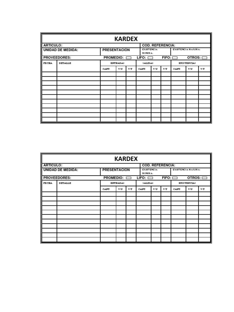 Kardex Format