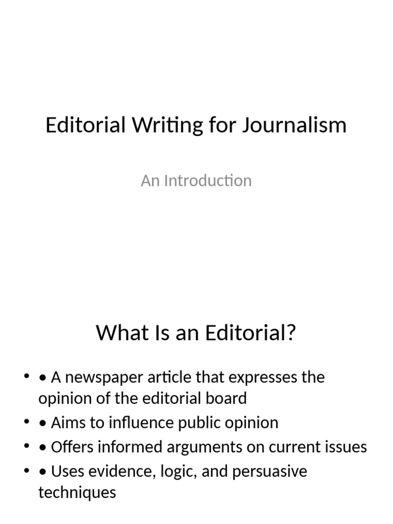 Guide to Effective Editorial Writing | PDF