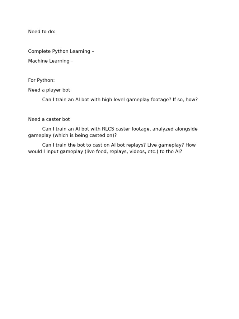 AI Bot Training for Python Gaming | PDF