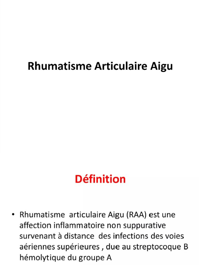 Rhumatisme Articulaire Aigu | PDF