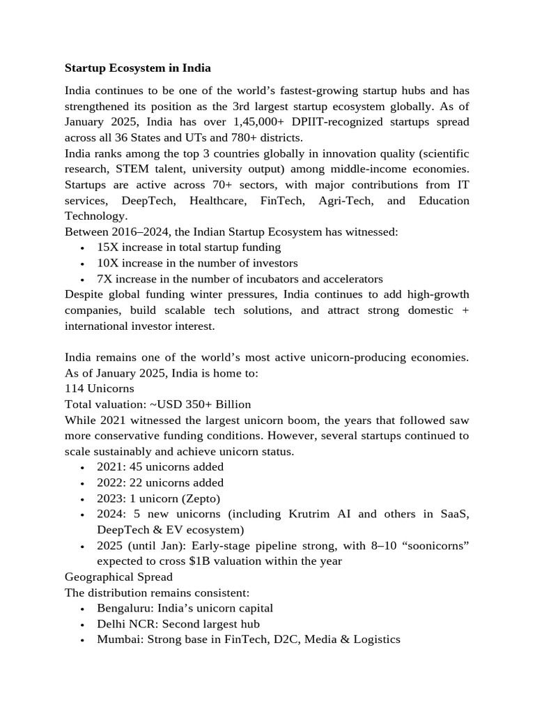 India’s Thriving Startup Ecosystem 2025 | PDF | Startup Company | Small ...