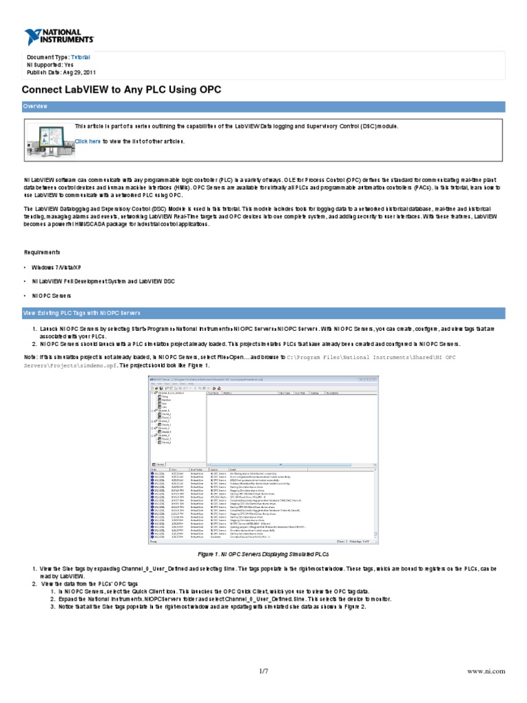 Connect Labview To Any PLC Using Opc: Click Here | PDF | Programmable ...
