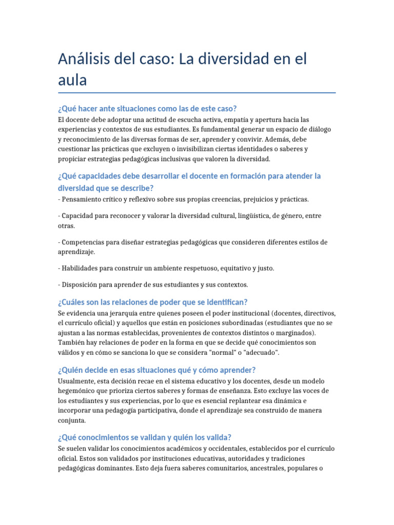 Diversidad en el Aula: Estrategias Inclusivas | PDF | Aprendizaje ...