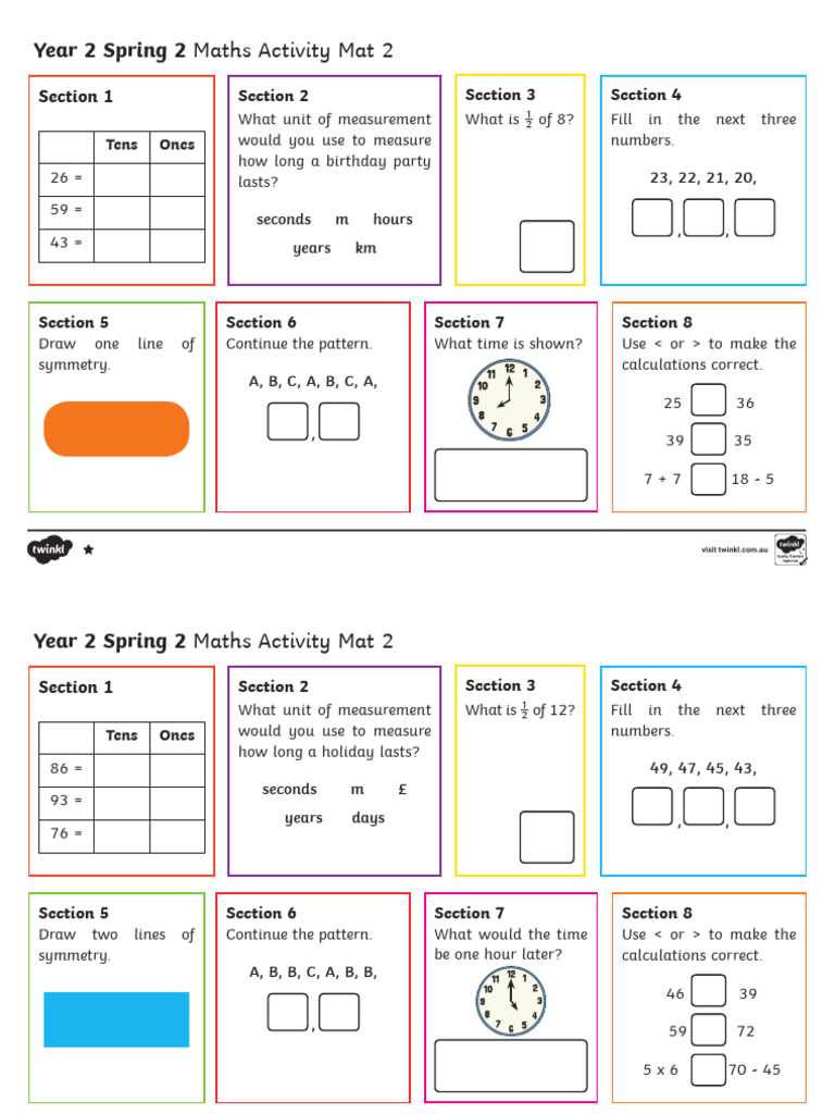 Year 2 Maths Spring 2 Mat 2 | PDF