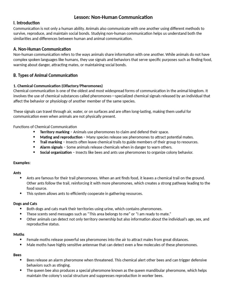 Understanding Animal Communication Methods | PDF | Pheromone ...