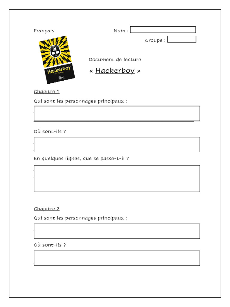 Analyse des chapitres de 