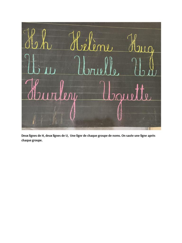Deux Lignes de H, Deux Lignes de U, Une Lignr de Chaque Groupe de Noms — free download