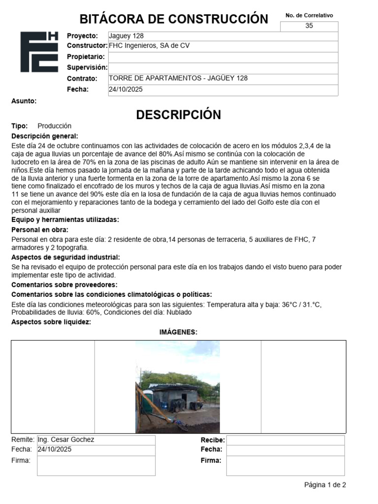 Bitacora - 29 24 10 25 | PDF | Peligros Naturales | Desastres naturales
