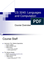 CS 3240: Languages and Computation: Course Overview