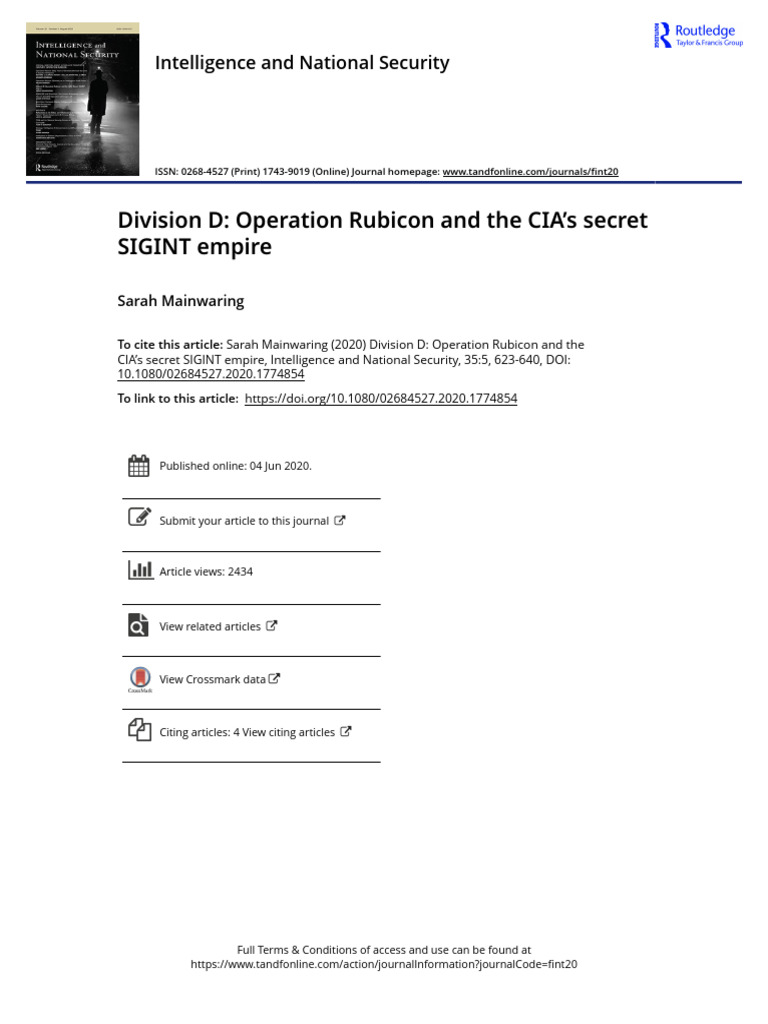 Operation Rubicon: CIA's SIGINT Secrets | PDF | Central Intelligence ...