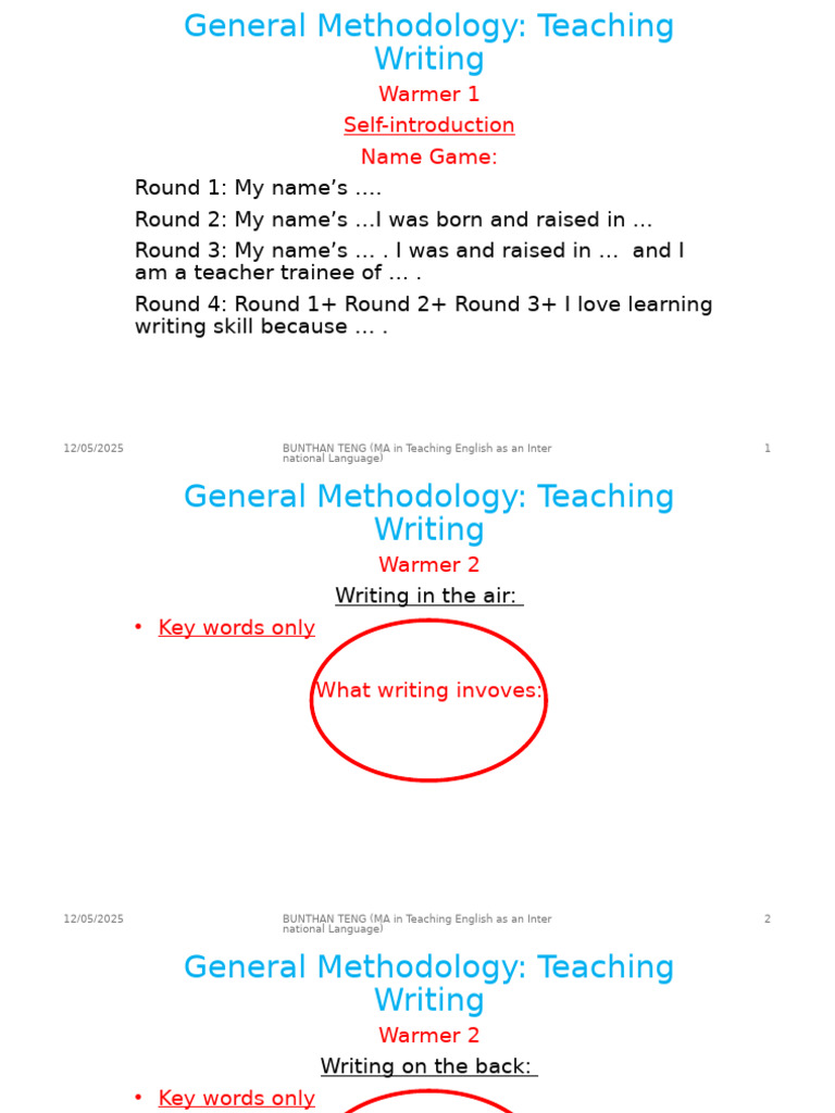 Teaching Writing Methodology Guide | PDF | Educational Assessment ...