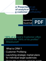 Paper Presentation On "Role of Analytical CRM in Maximizing Customer Profitability"