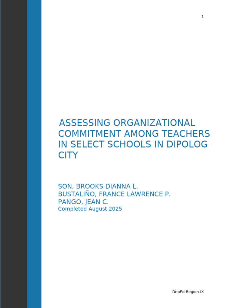 Teacher Commitment in Dipolog Schools | PDF | Employee Retention | Teachers