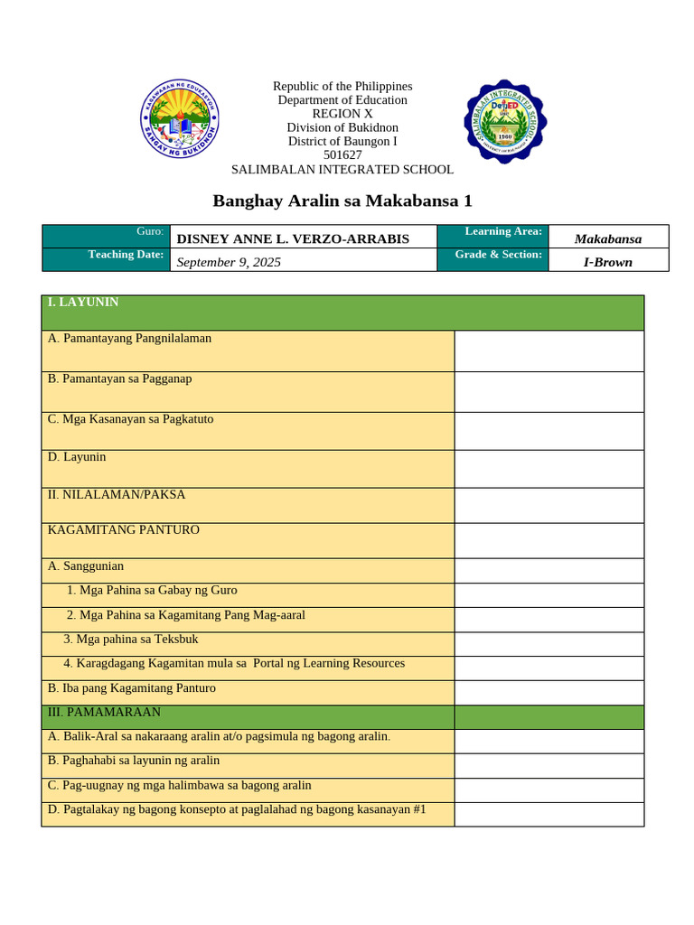 DLL Filipino LP Sample | PDF