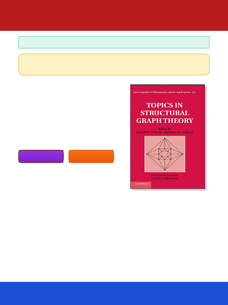 Topics in Structural Graph Theory 1st Edition Lowell W. Beineke Ebook ...