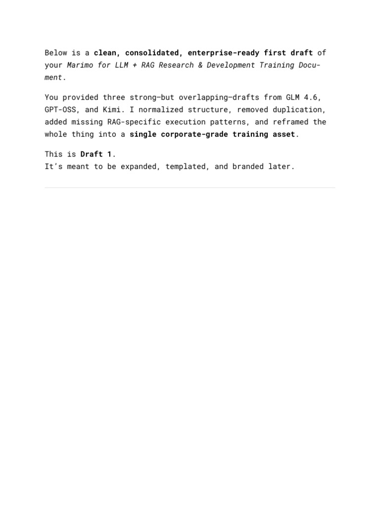 Marimo LLM & RAG Training Document | PDF | Computing | Software Engineering