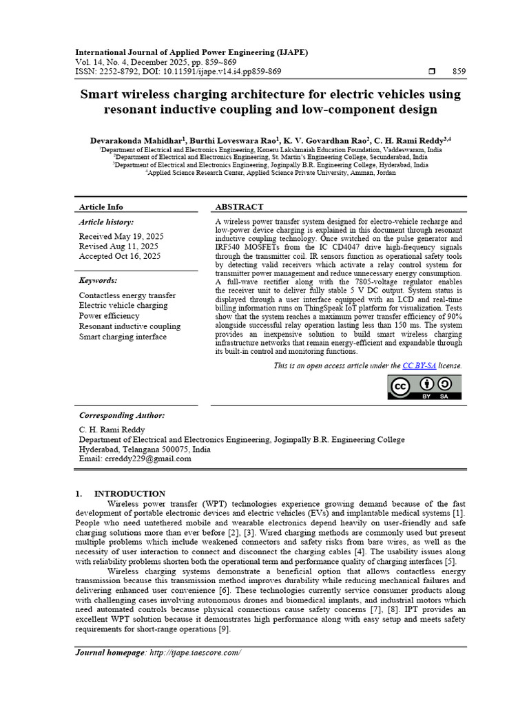 Smart Wireless EV Charging System Design | PDF | Inductor | Rectifier