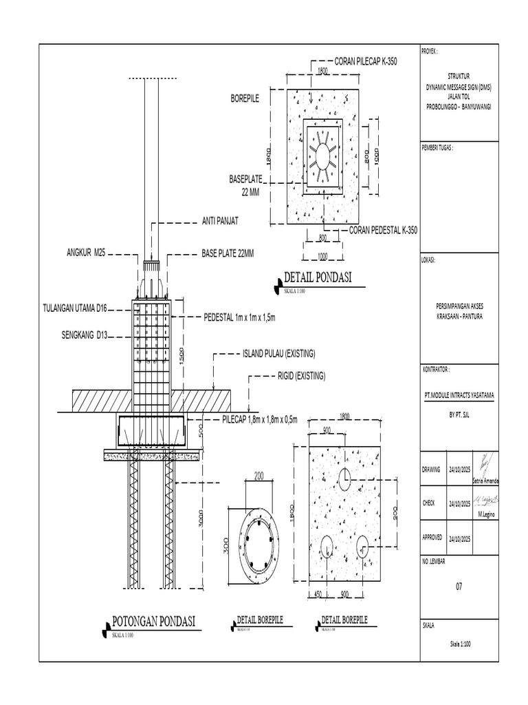 Dynamic Message Sign Foundation Details | PDF