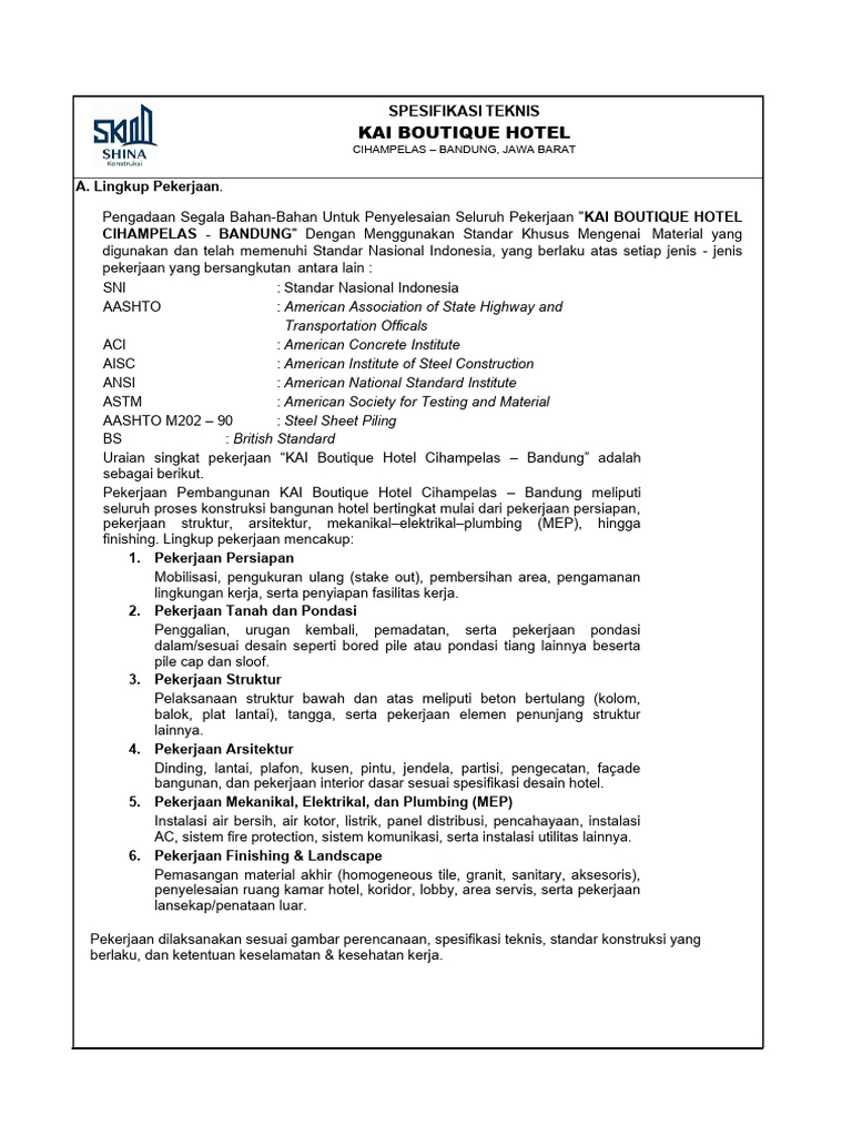 Form Spek Teknis Material Nabila | PDF