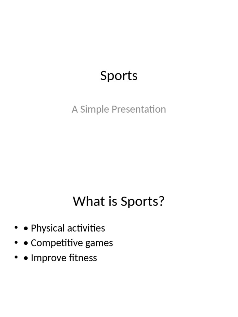 Simple Sports Presentation | PDF