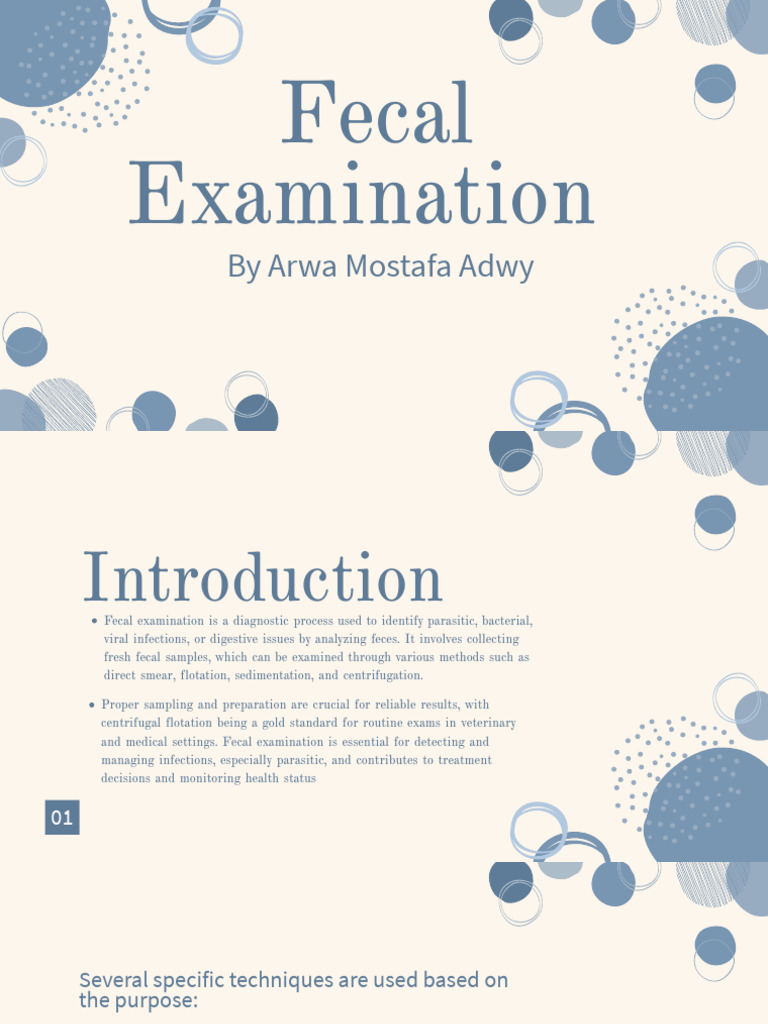 Fecal Examination Techniques Explained | PDF | Infection | Feces