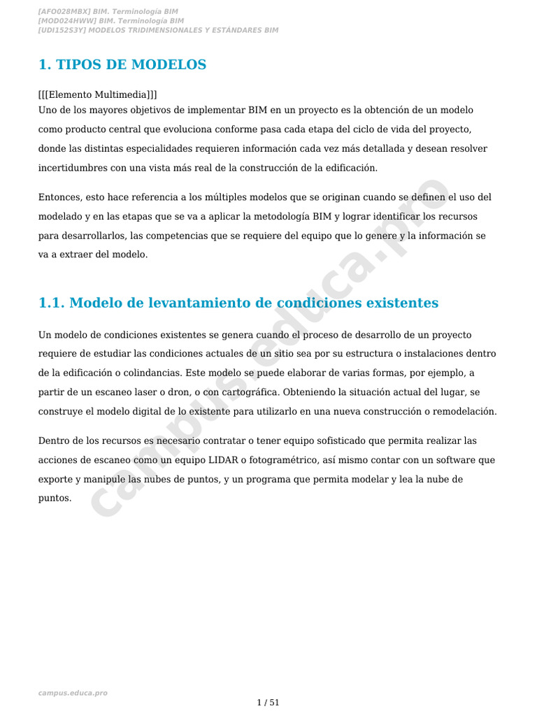 Tipos de Modelos en BIM y su Uso | PDF | Modelado de información de ...