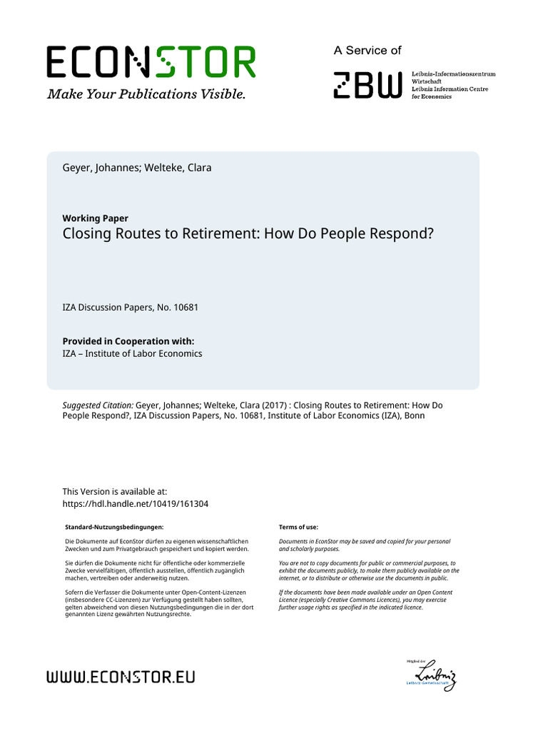 Impact of Early Retirement Age Reform | PDF | Pension | Retirement