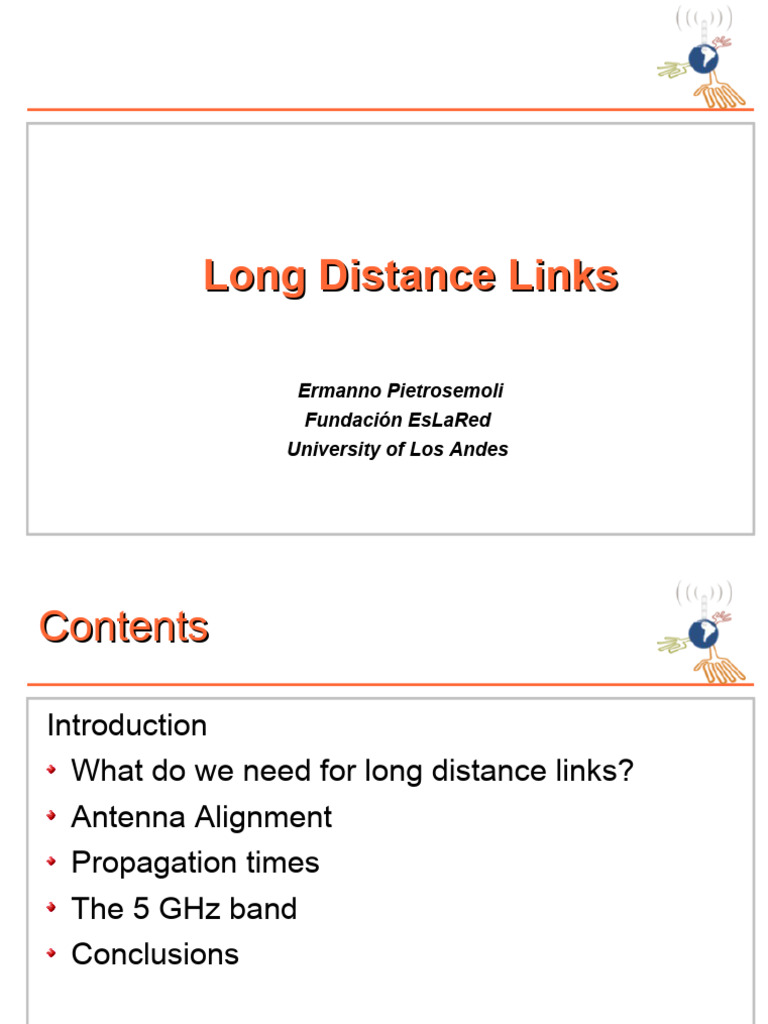Long Distance Links Presentation | PDF | Compass | Antenna (Radio)
