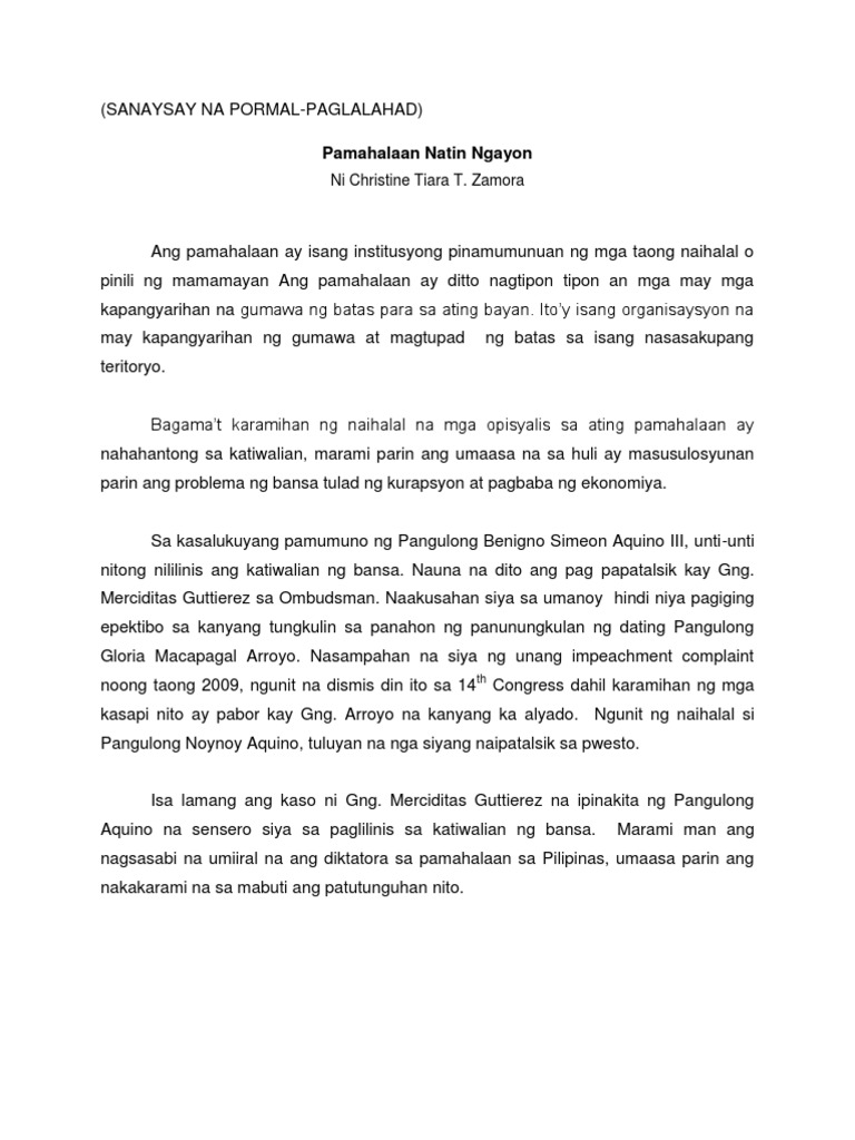 Halimbawa Ng Sanaysay Tungkol Sa Ekonomiya Ng Pilipinas - kitapinas