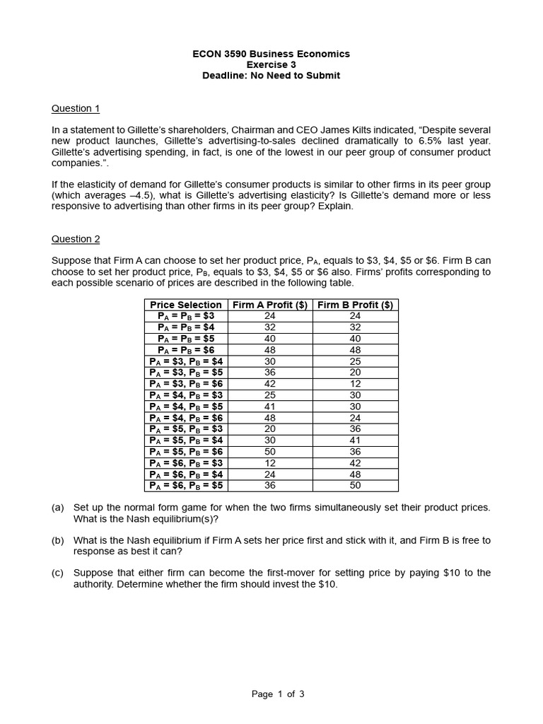 Excersice 3 | PDF | Mathematical And Quantitative Methods (Economics ...