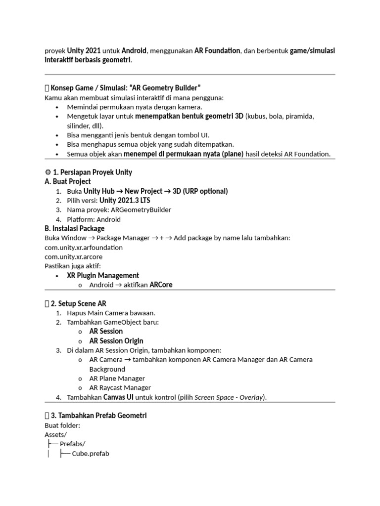 AR Foundation Geometry | PDF