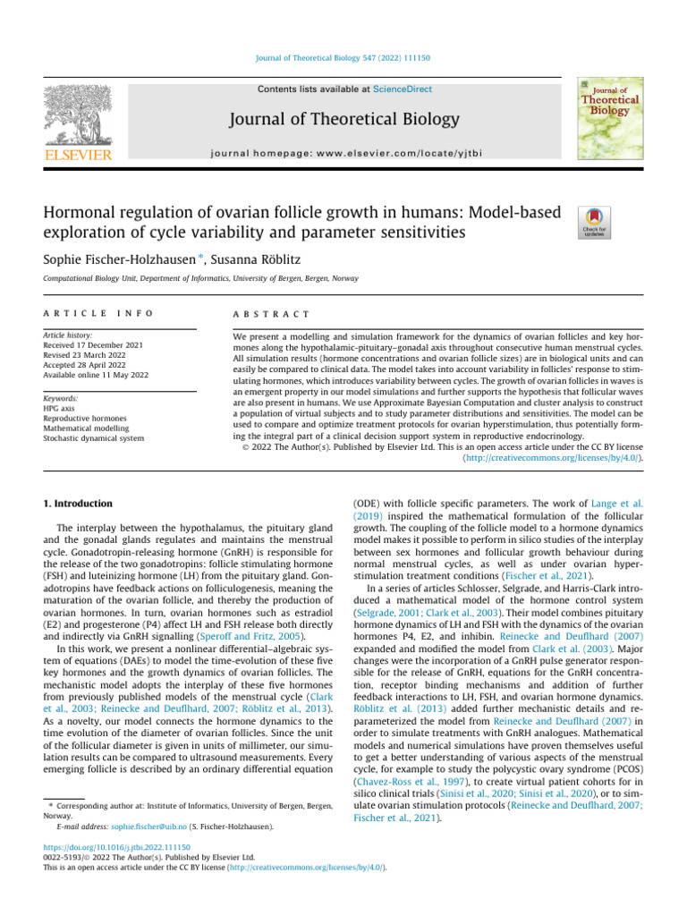 Hormonal Control of Ovarian Follicle Growth | PDF | Luteinizing Hormone ...