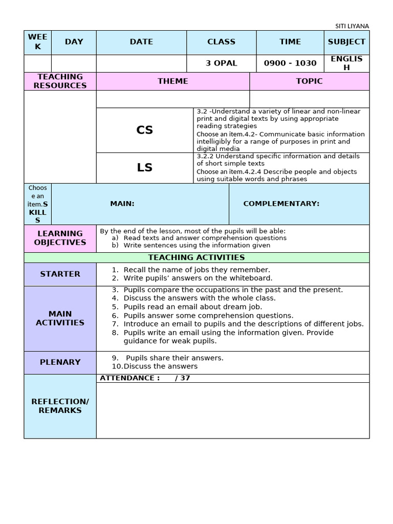 WEEK 41 YEAR 3 | PDF | Reading Comprehension | Cognition