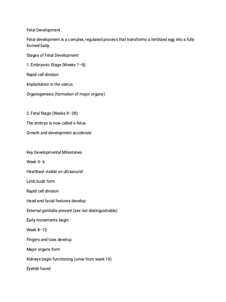 Fetal Developmental | PDF | Fetus | Pregnancy