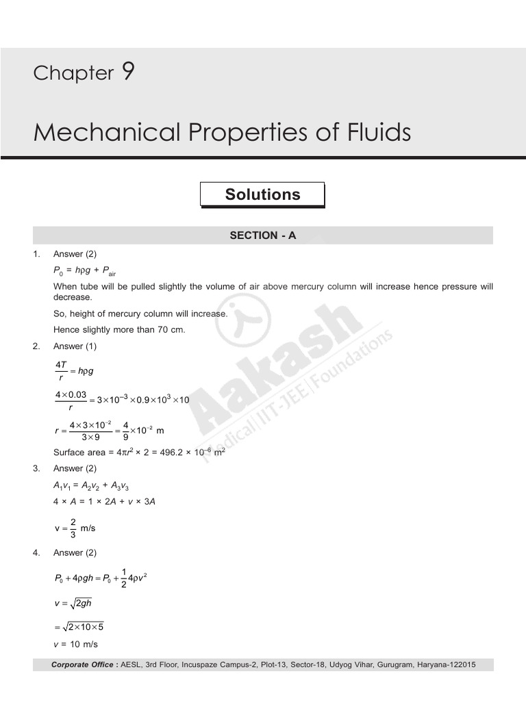 Fluid Mechanics Assignment Solutions | PDF | Buoyancy | Pressure