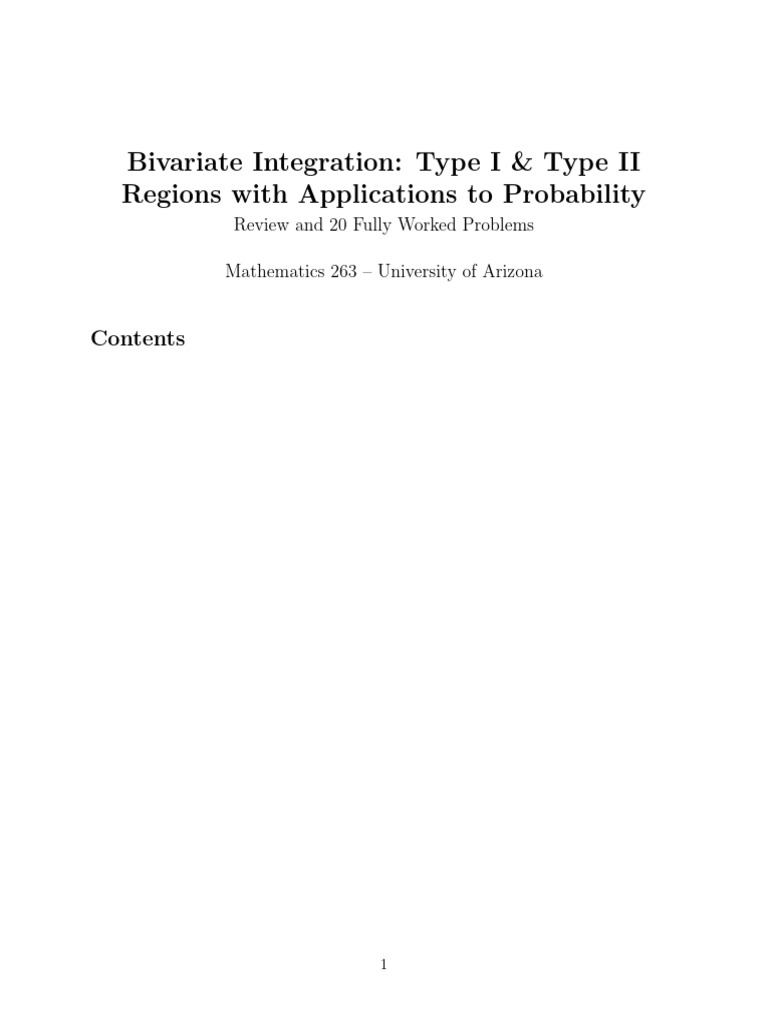 Bivariate Integration: Types I & II Explained | PDF | Integral ...