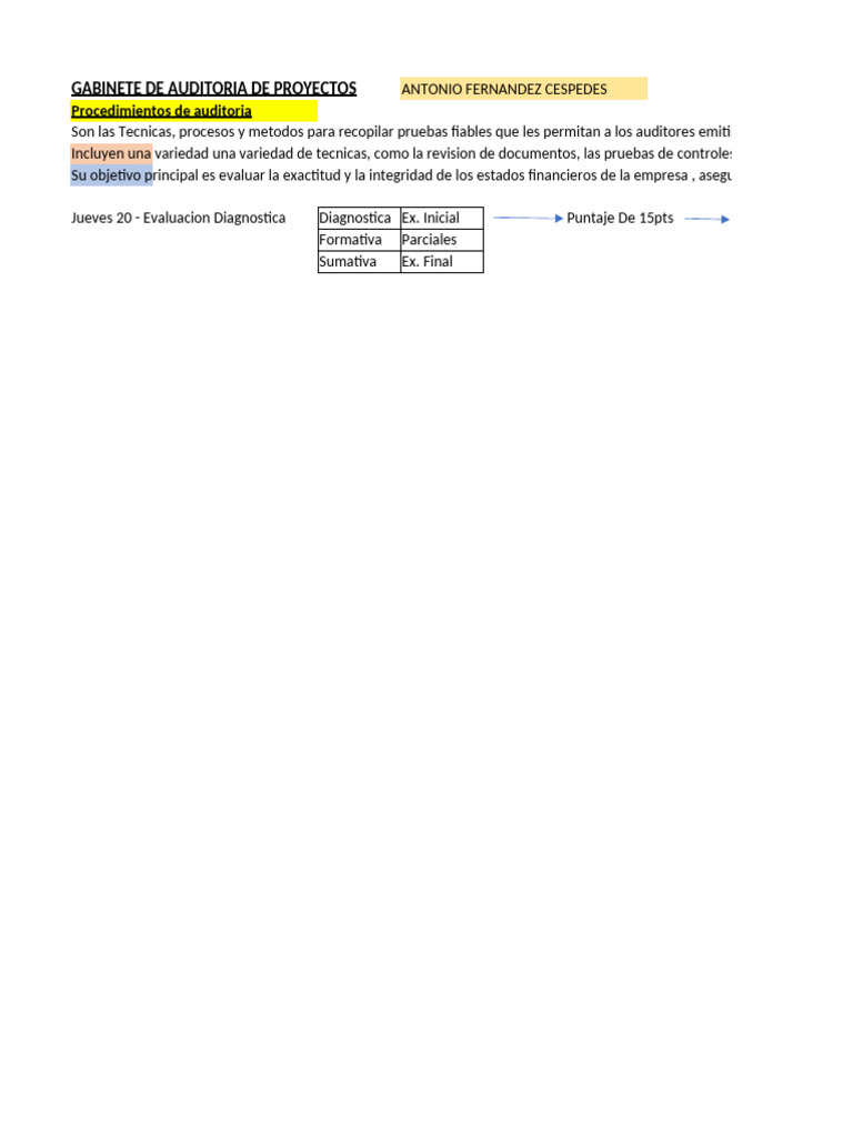 Procedimientos de Auditoría Financiera | PDF | Auditoría | Contabilidad