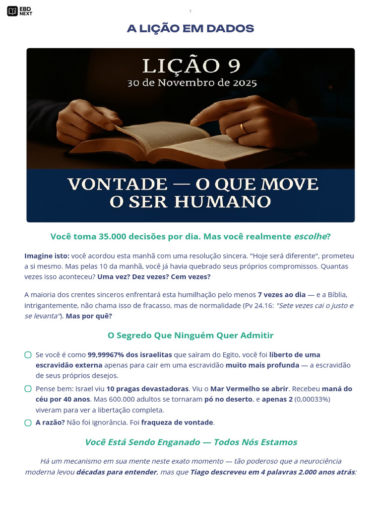 Decisões Diárias e Controle da Vontade | PDF | Pecado | Jesus