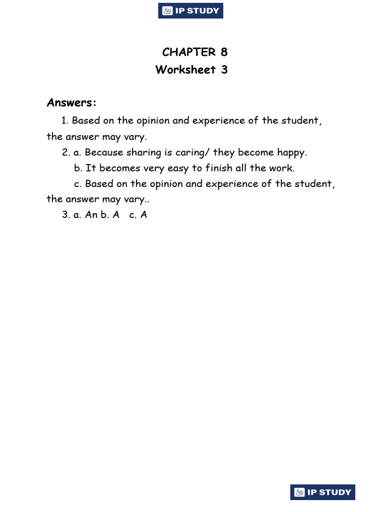 Student Worksheet 3 Answers | PDF