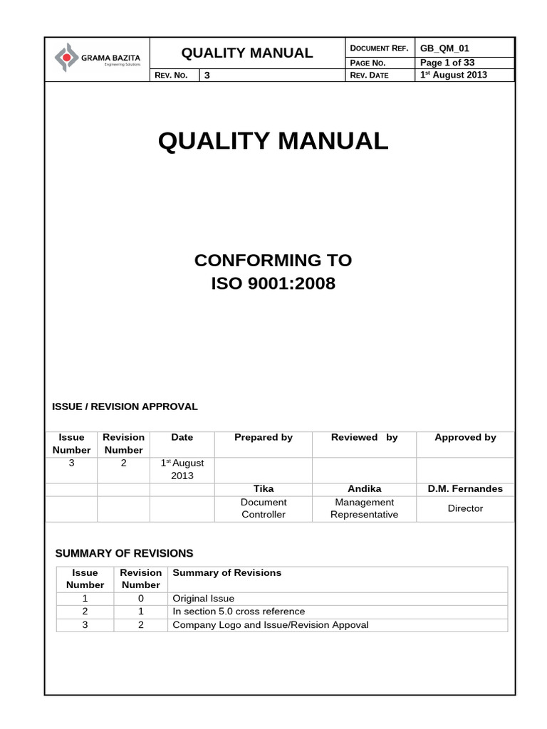 GB - QM - 01 Quality Manual | PDF | Quality Management System | Quality ...