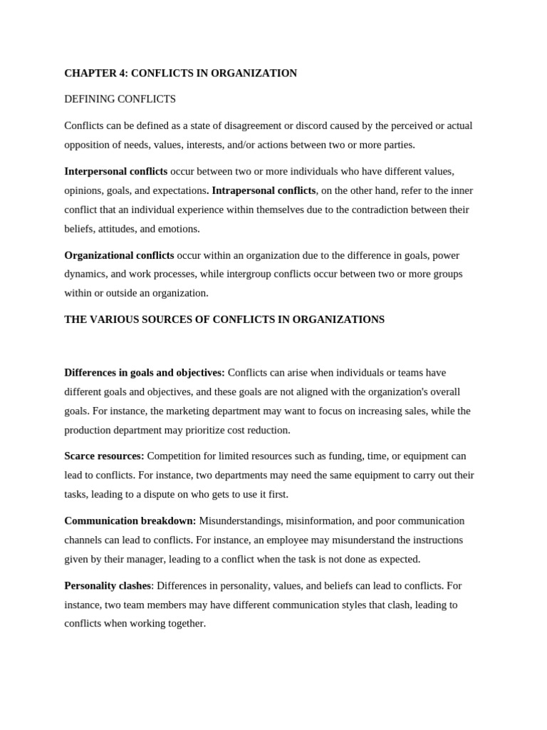 Understanding Organizational Conflicts | PDF | Goal | Communication