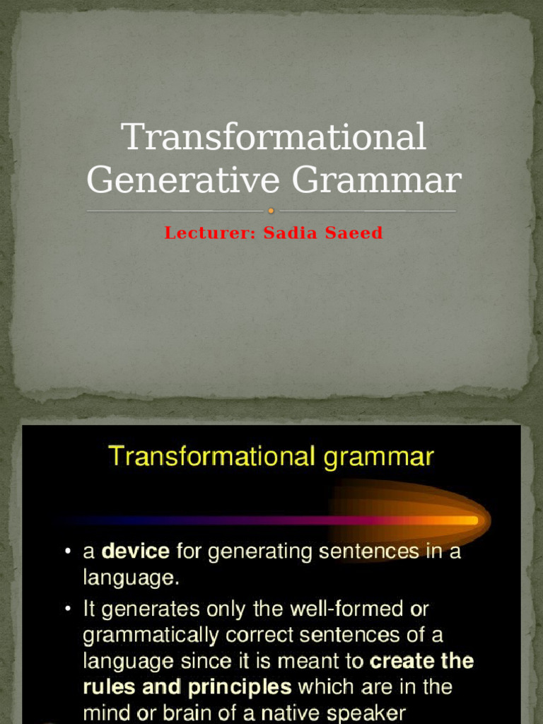 9 Transformational Generative Grammar | PDF