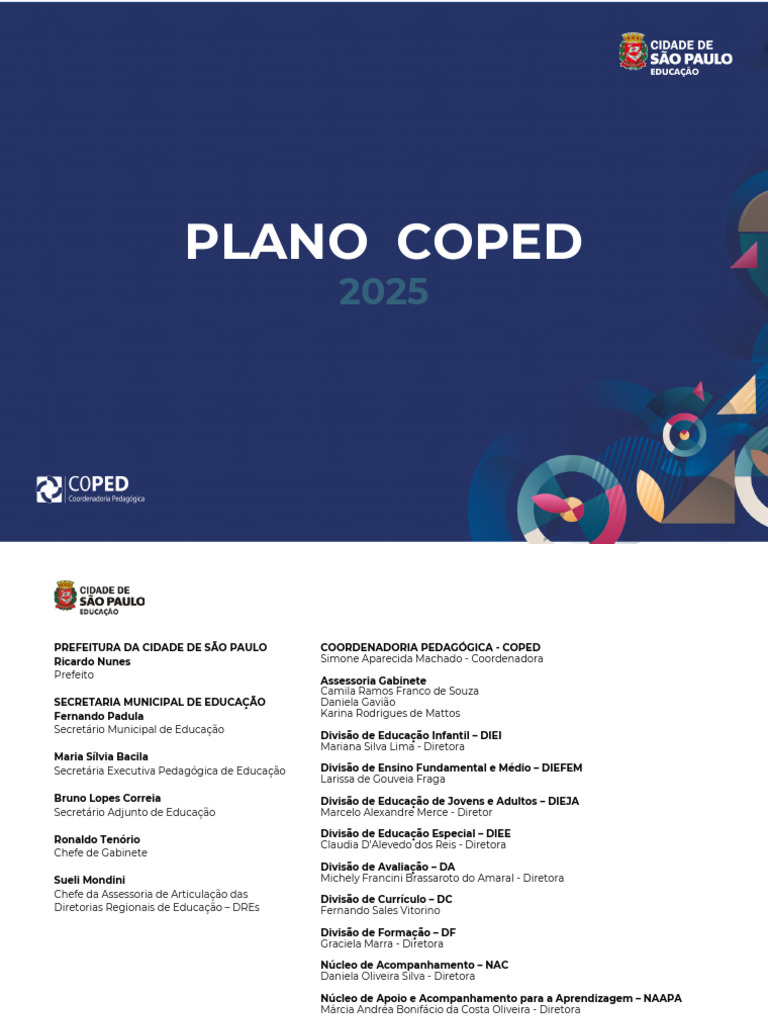 Plano COPED 2025: Ações Educacionais SP | PDF | Pedagogia | Educação ...