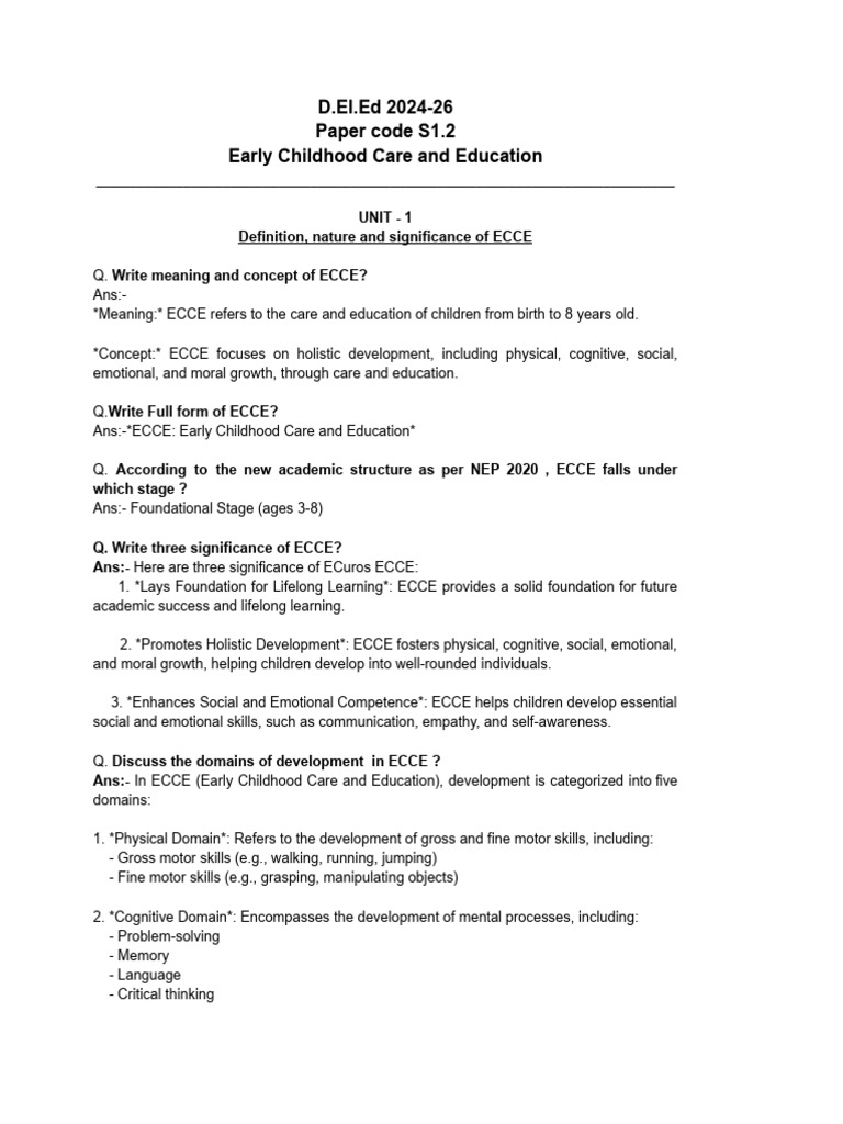 ECCE Overview: Concepts and Approaches | PDF | Educational Assessment ...