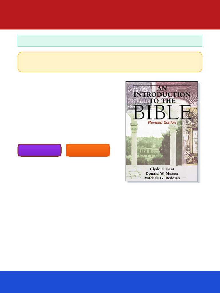 An Introduction To The Bible Revised Edition Clyde E. Fant Ebook 2025 ...