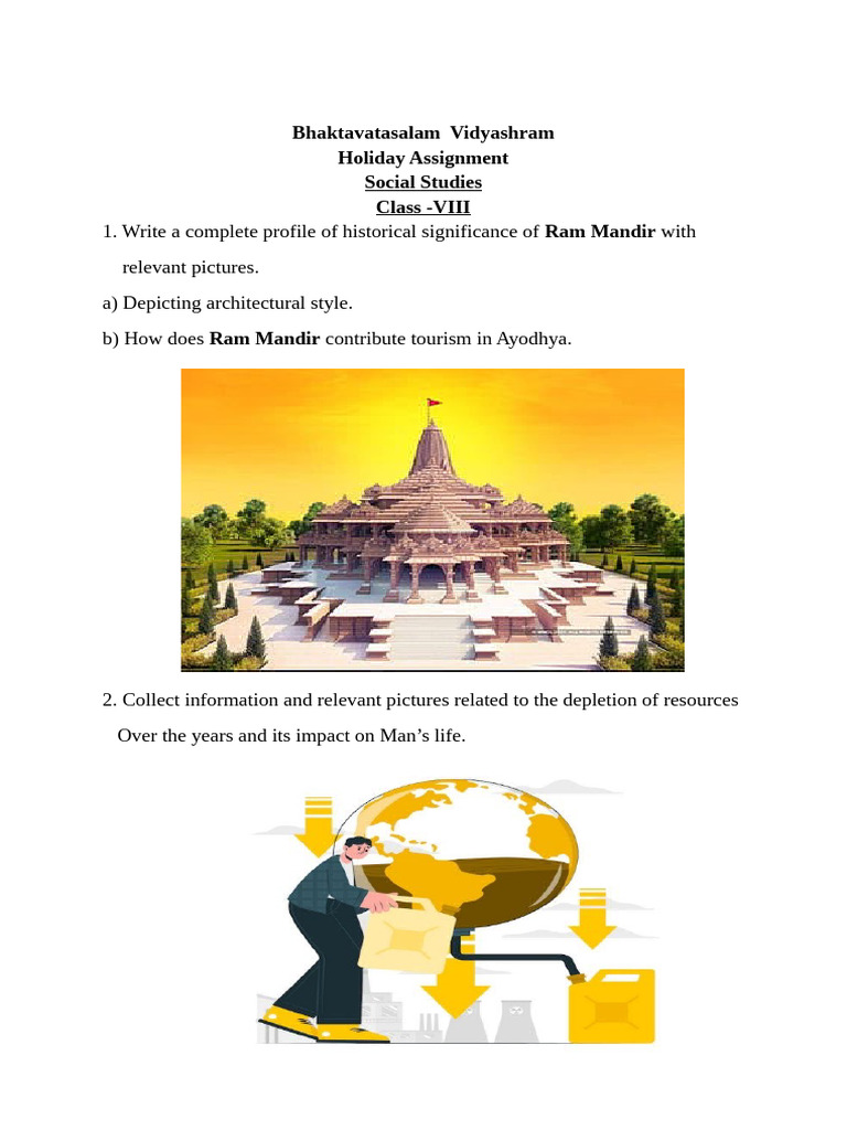 Class VIII Social Studies Holiday Assignment | PDF