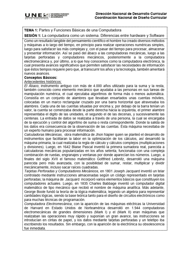 Tema 1 s1s2s3 | PDF | Hardware de la computadora | Sistema operativo