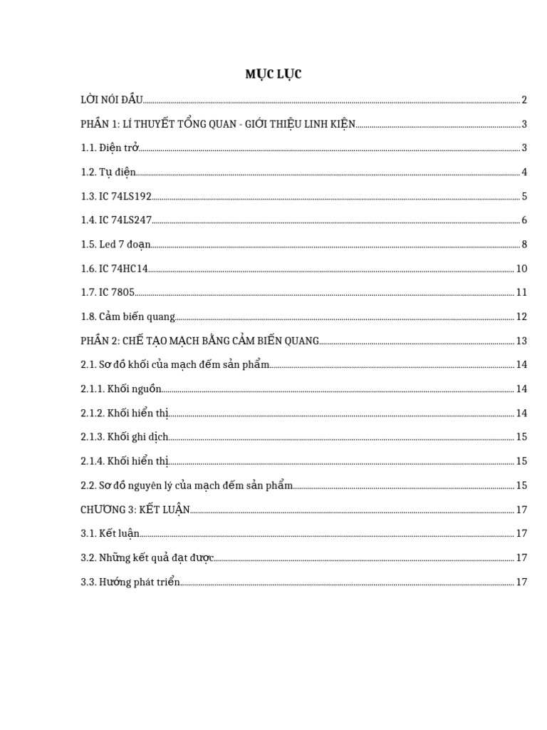 Muc Luc Tieu Luan Mach Dem San Pham Can Chinh | PDF