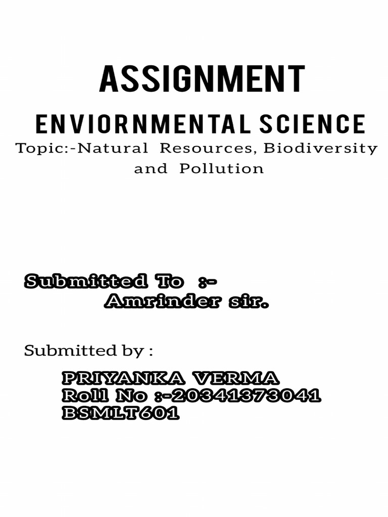 Environmental Science 3 Assignment.. Priyanka | PDF | Earth Sciences ...